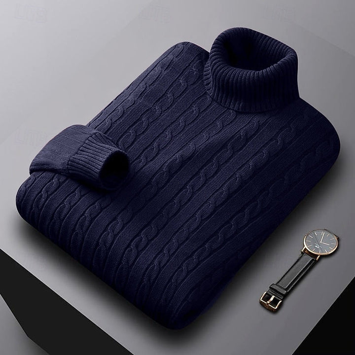Isaac | Cable-Knit Turtleneck Mens Knit Sweater