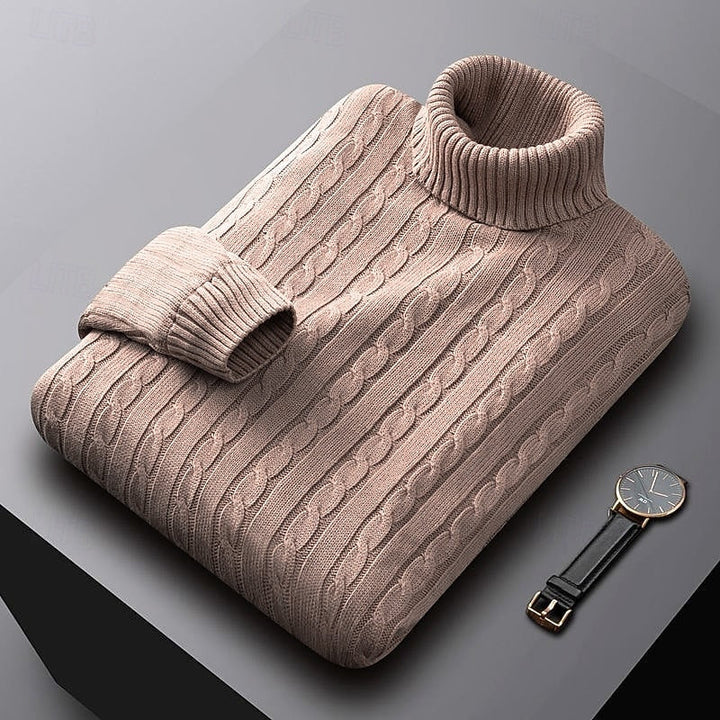 Isaac | Cable-Knit Turtleneck Mens Knit Sweater