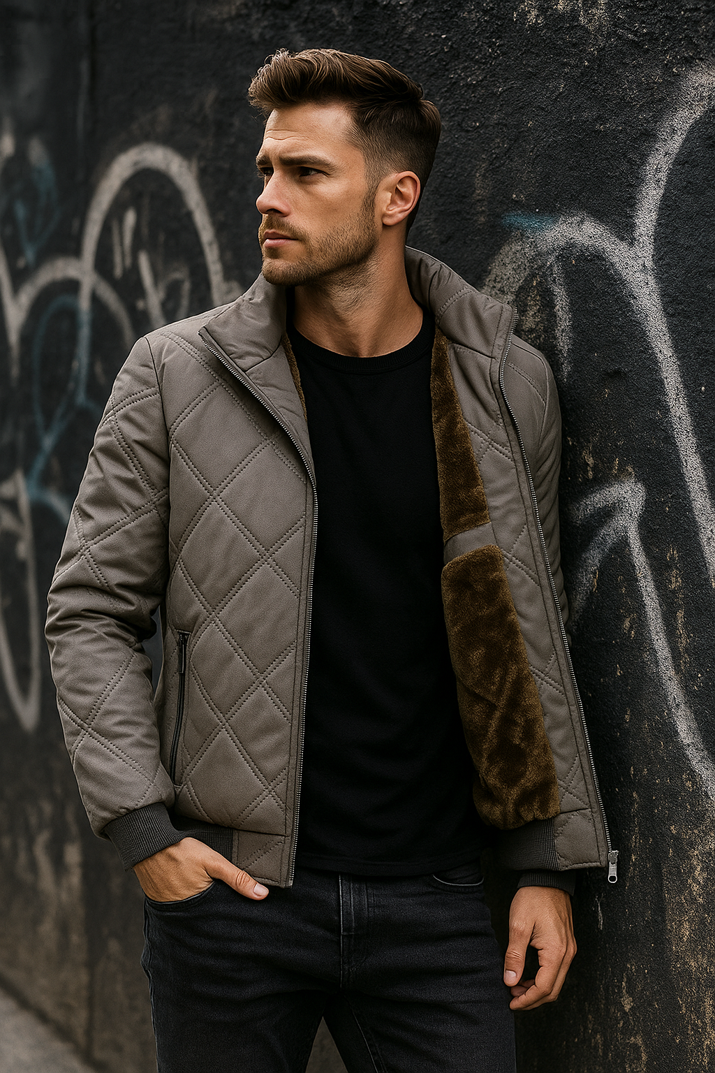 Isaac | Diamond Quilted Winter Mens Puffer Jacket