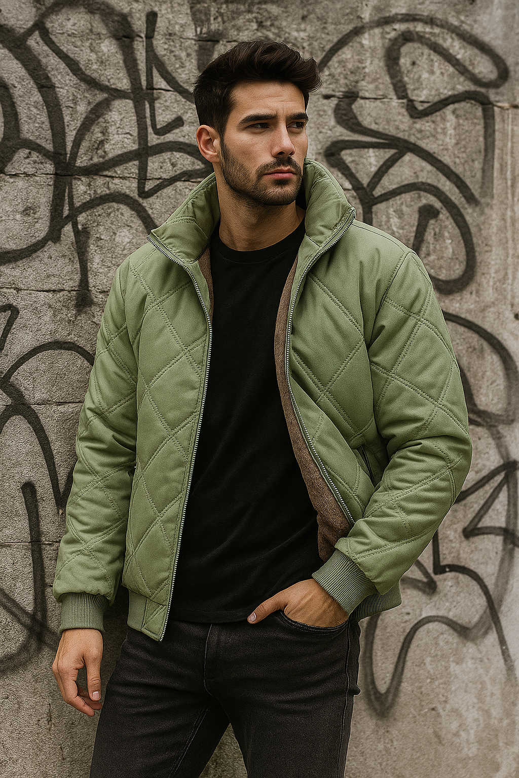 Isaac | Diamond Quilted Winter Mens Puffer Jacket