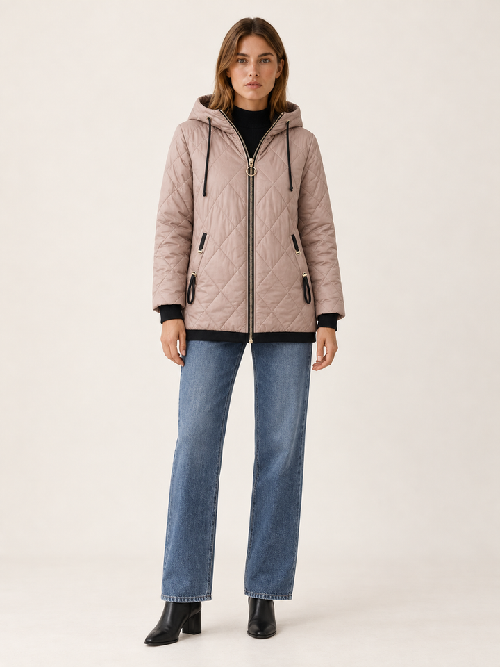 Isabella | Timeless Diamond Quilted Hooded Puffer Jacket Women
