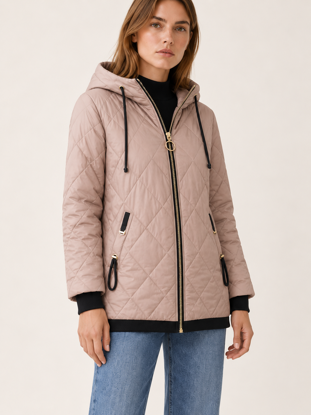 Isabella | Timeless Diamond Quilted Hooded Puffer Jacket Women