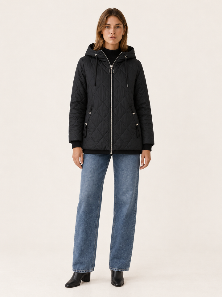 Isabella | Timeless Diamond Quilted Hooded Puffer Jacket Women