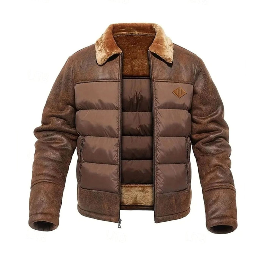 James | Quilted Mens Puffer Jacket With Plush Collar