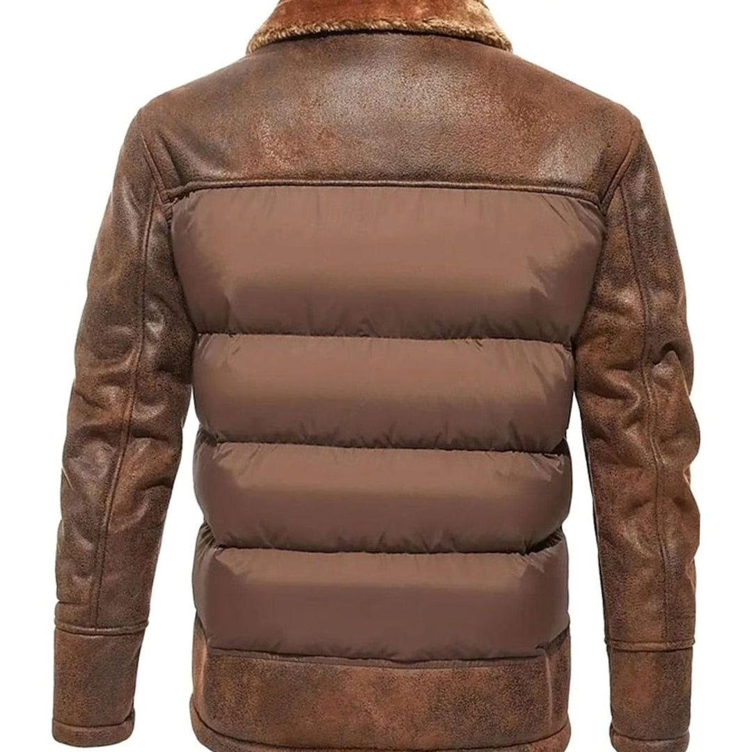James | Quilted Mens Puffer Jacket With Plush Collar