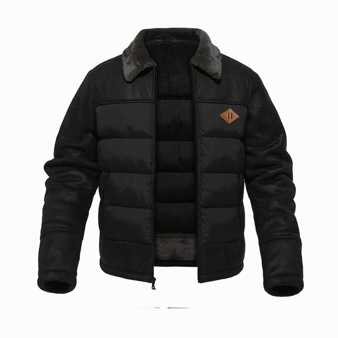 James | Quilted Mens Puffer Jacket With Plush Collar