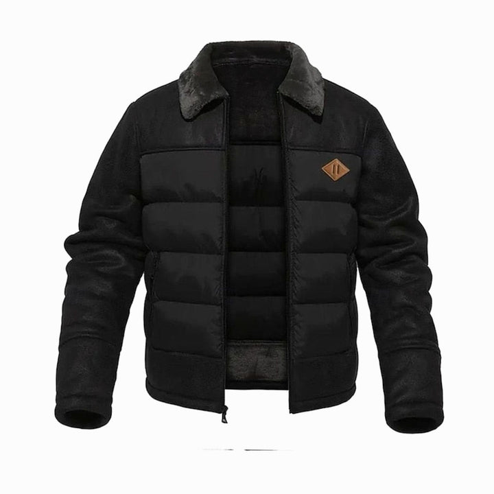 James | Quilted Mens Puffer Jacket With Plush Collar