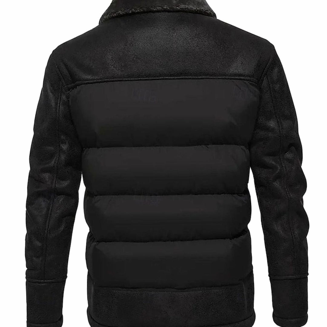 James | Quilted Mens Puffer Jacket With Plush Collar