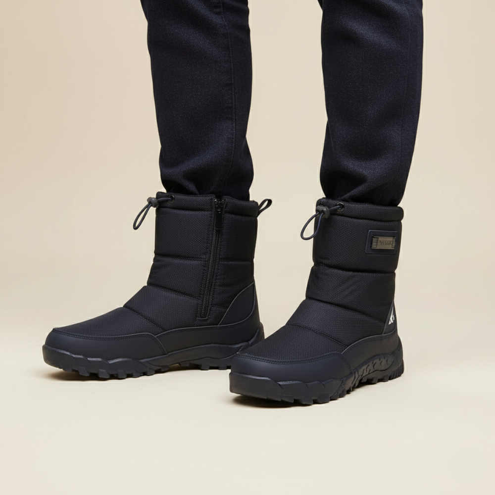 James | Quilted Side Zip Mens Snow Boots