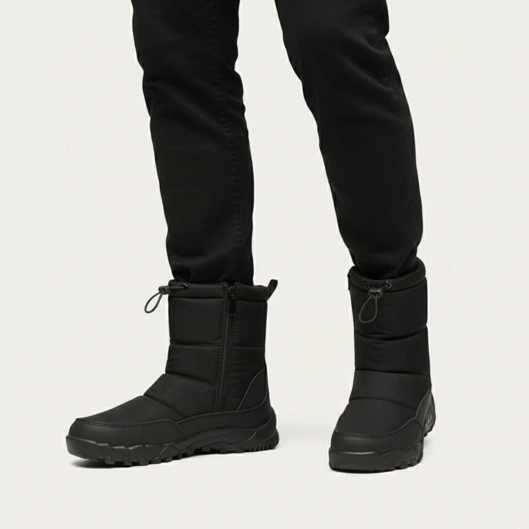 James | Quilted Side Zip Mens Snow Boots