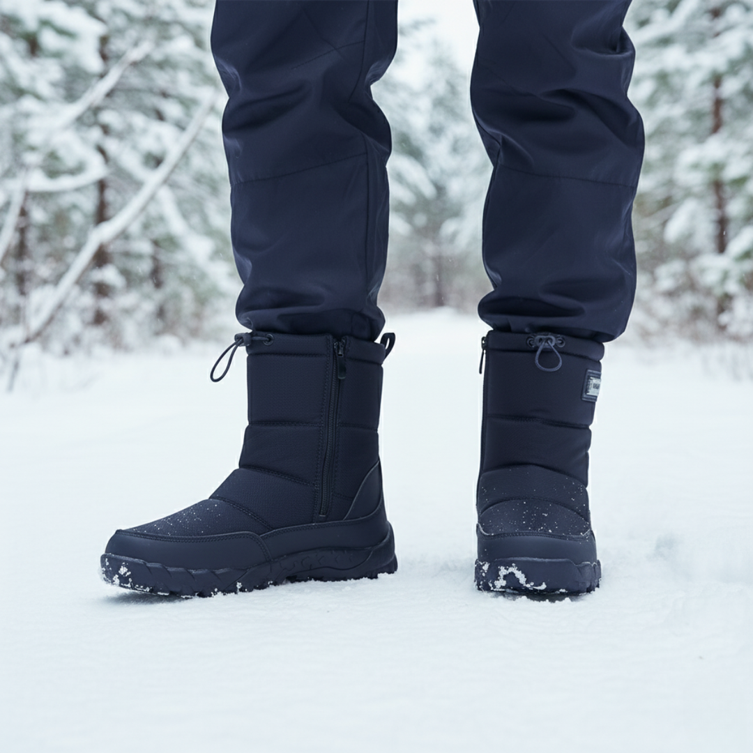 James | Quilted Side Zip Mens Snow Boots