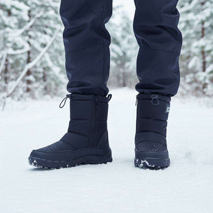 James | Quilted Side Zip Mens Snow Boots