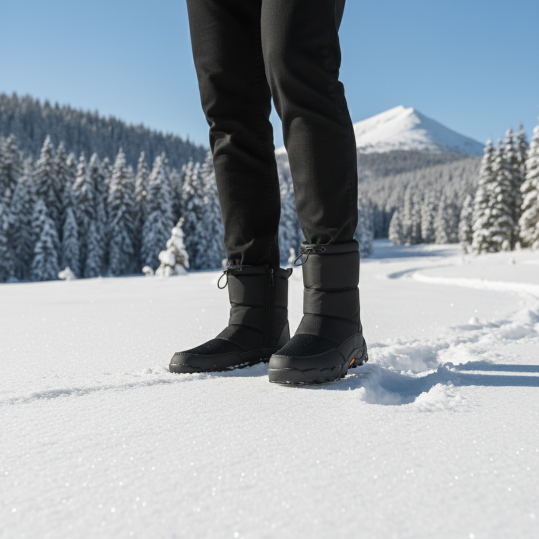 James | Quilted Side Zip Mens Snow Boots
