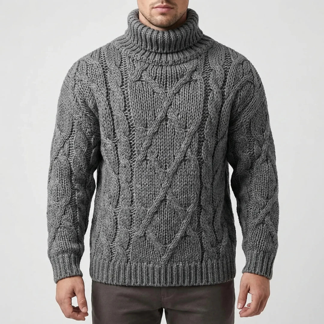 James | Refined Chunky Turtleneck Mens Knit Sweater