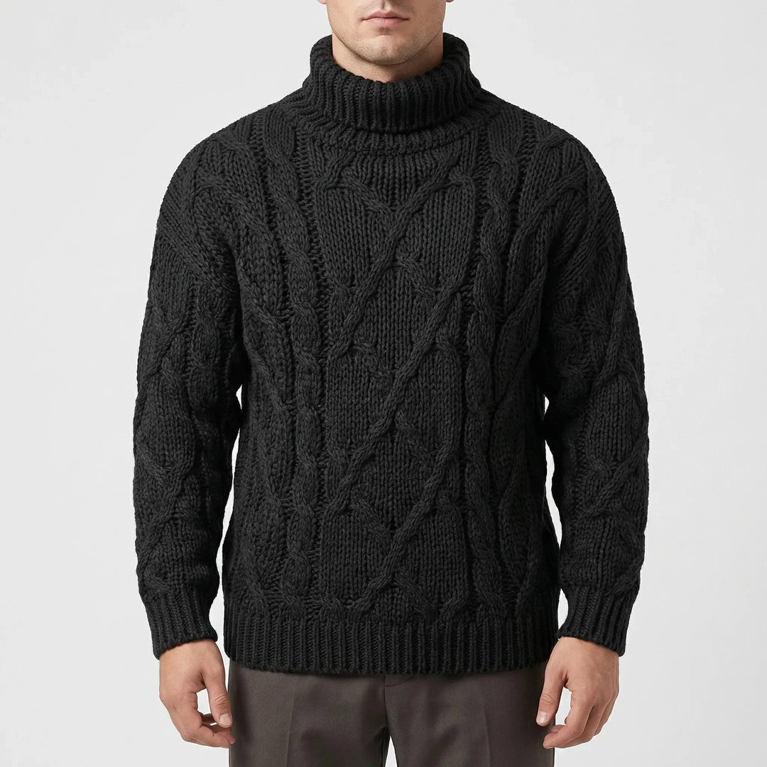 James | Refined Chunky Turtleneck Mens Knit Sweater