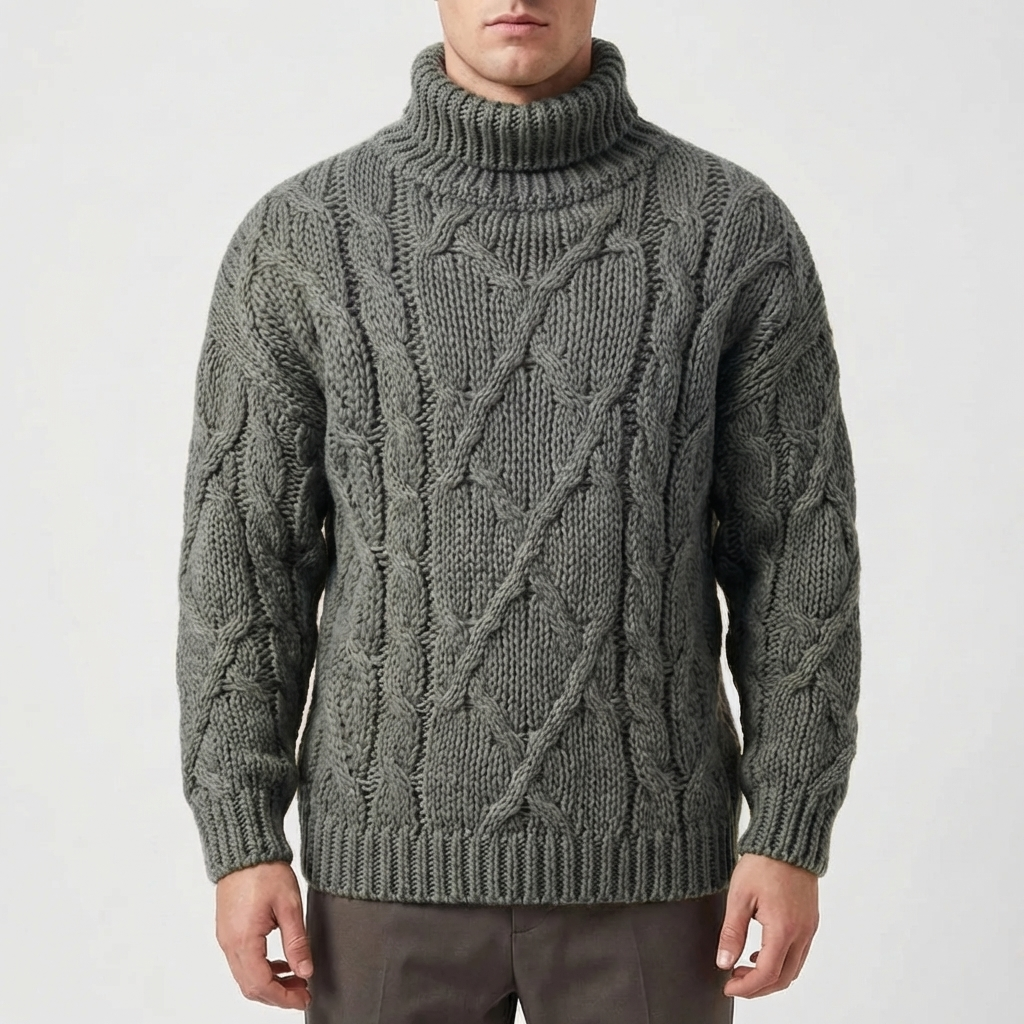 James | Refined Chunky Turtleneck Mens Knit Sweater
