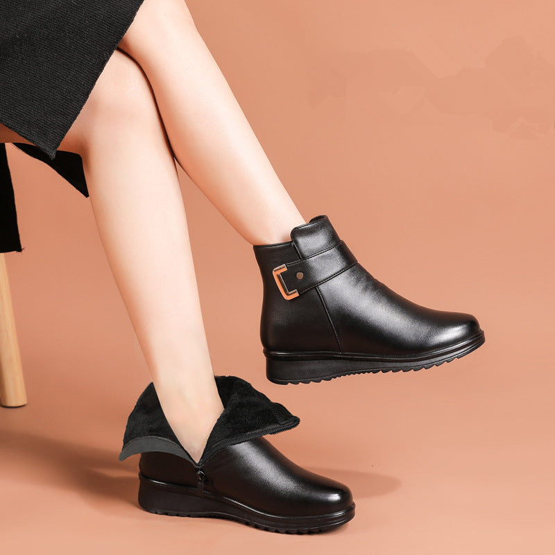Janice | Low Wedge Ankle Snow Boots Women