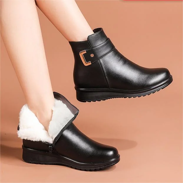 Janice | Low Wedge Ankle Snow Boots Women