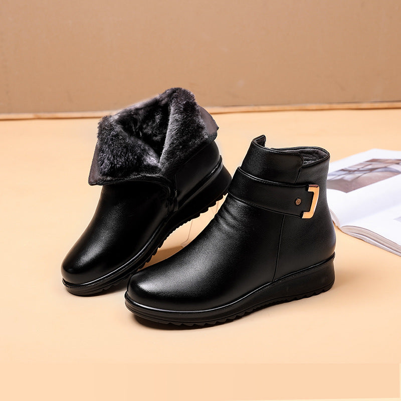 Janice | Low Wedge Ankle Snow Boots Women