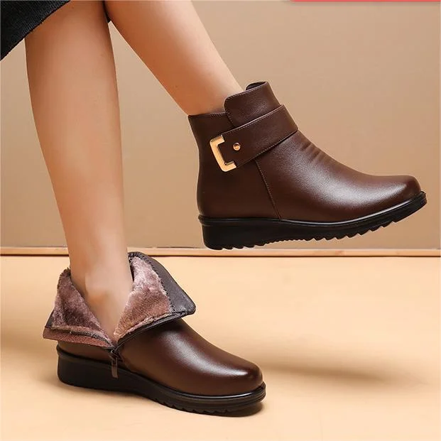 Janice | Low Wedge Ankle Snow Boots Women