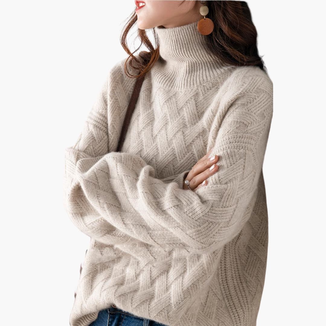Jean | Effortless Oversized Cable Knit Turtleneck Sweater