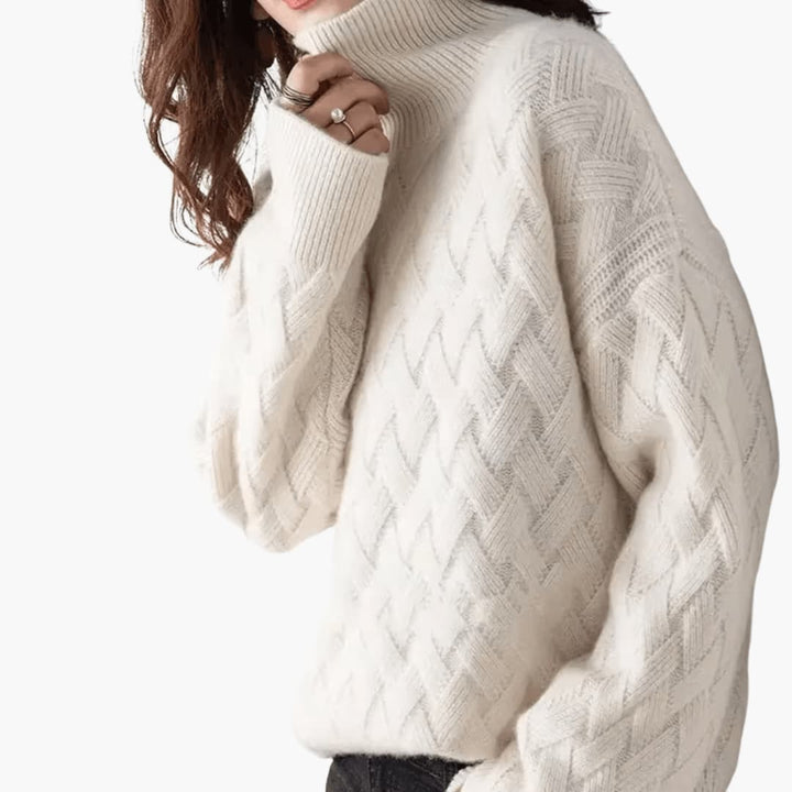 Jean | Effortless Oversized Cable Knit Turtleneck Sweater