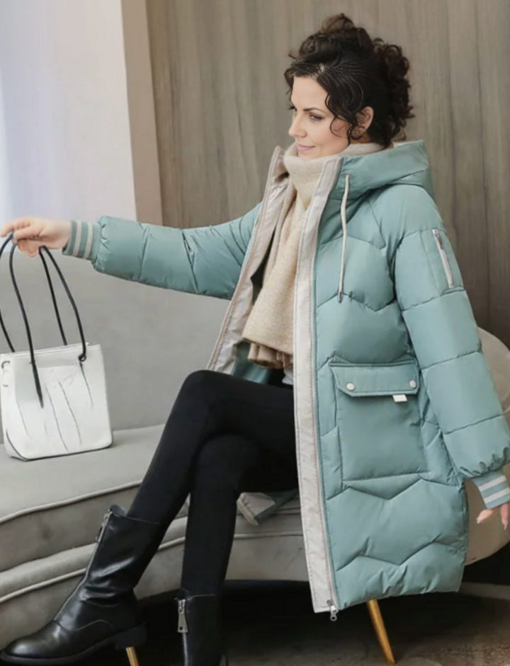 Jennifer | Classic Long Hooded Winter Puffer Jacket Women