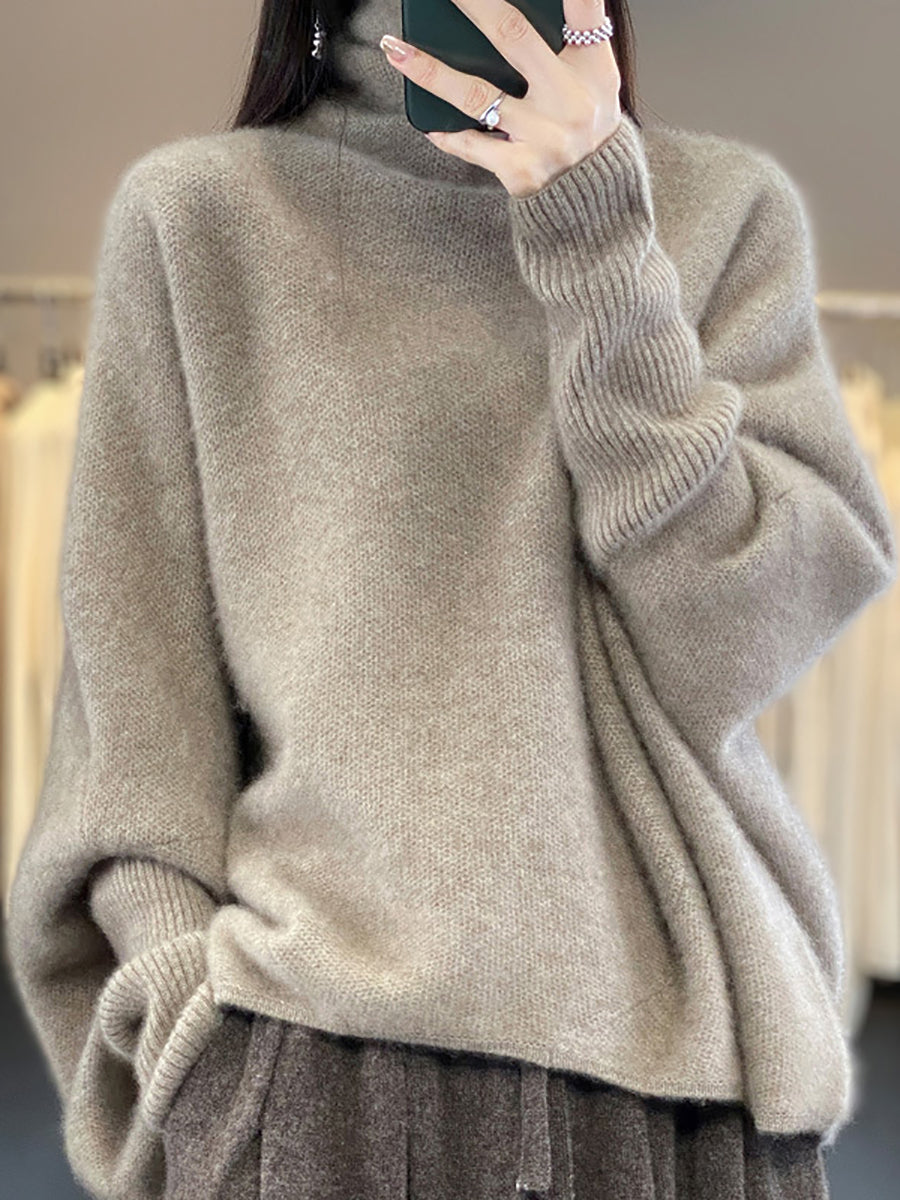 Jennifer | Effortless Oversized Batwing Sleeve Turtleneck Sweater