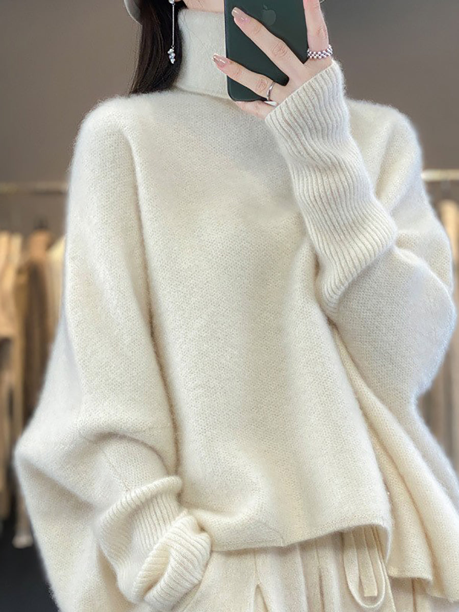 Jennifer | Effortless Oversized Batwing Sleeve Turtleneck Sweater