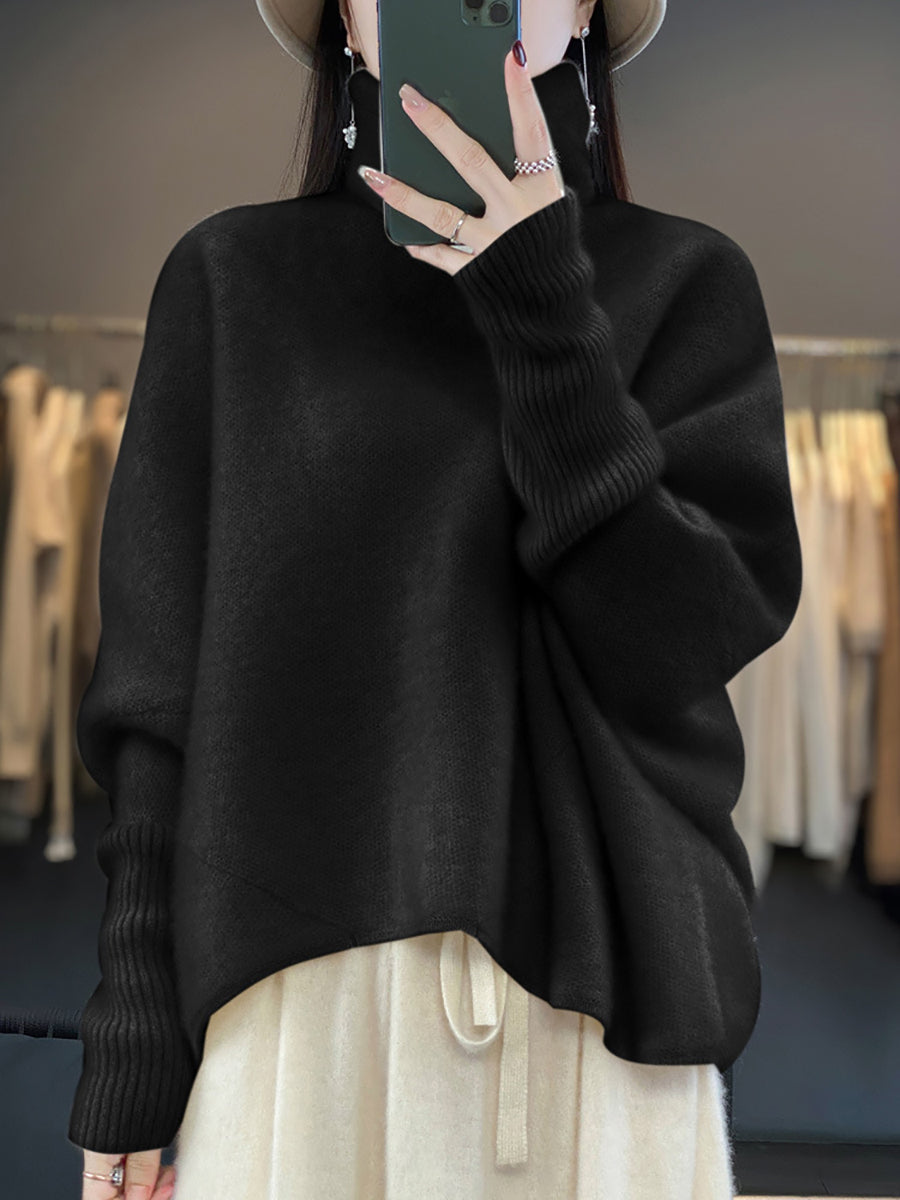 Jennifer | Effortless Oversized Batwing Sleeve Turtleneck Sweater