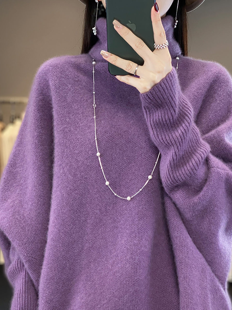 Jennifer | Effortless Oversized Batwing Sleeve Turtleneck Sweater