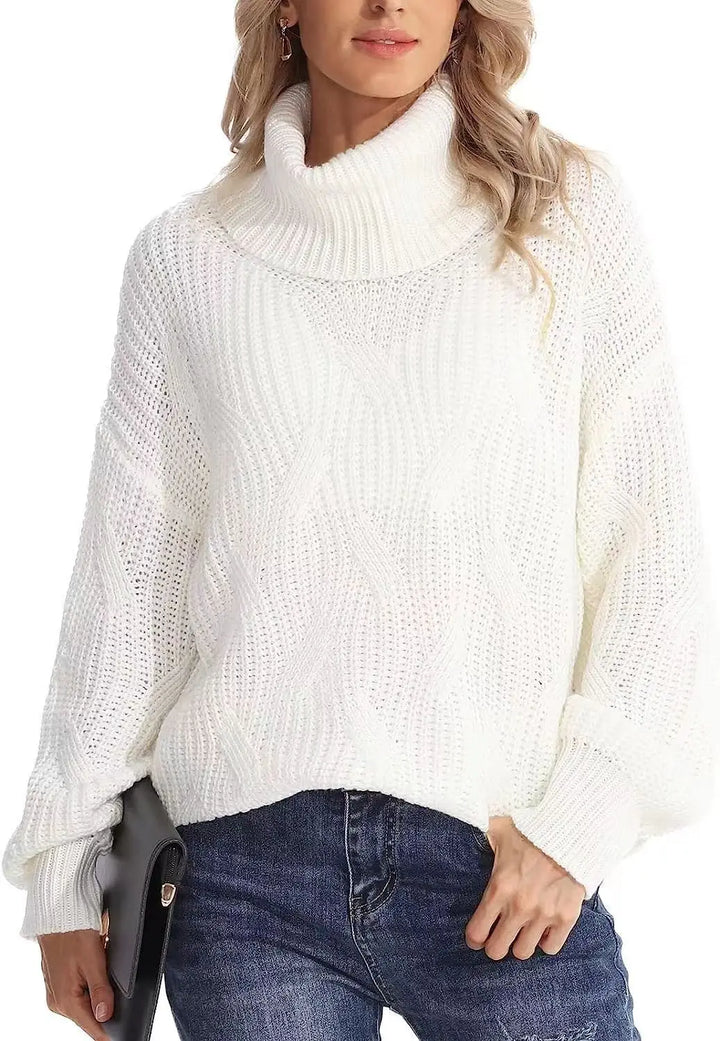 Jessica | Classic Oversized Turtleneck Chunky Cable Knit Sweater
