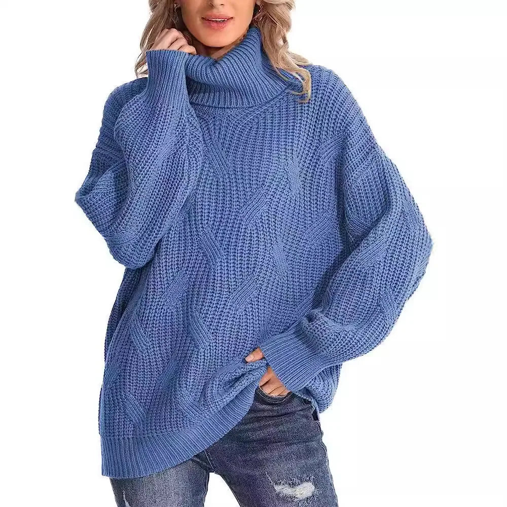 Jessica | Classic Oversized Turtleneck Chunky Cable Knit Sweater