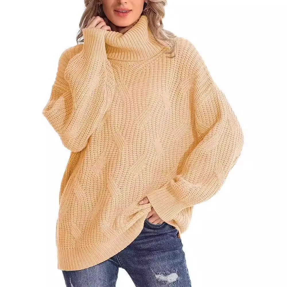 Jessica | Classic Oversized Turtleneck Chunky Cable Knit Sweater