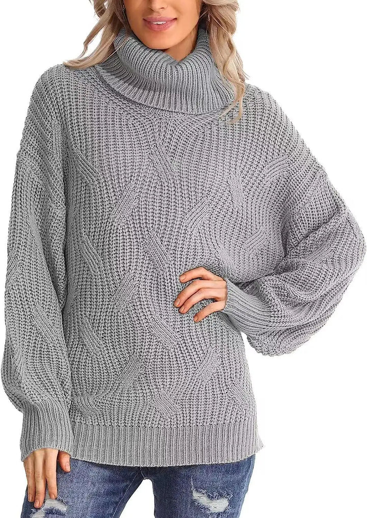 Jessica | Classic Oversized Turtleneck Chunky Cable Knit Sweater