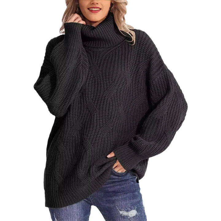 Jessica | Classic Oversized Turtleneck Chunky Cable Knit Sweater