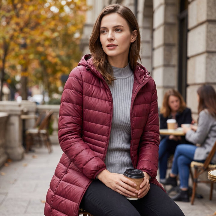 Jessica | Cozy Longline Hooded Puffer Jacket Women