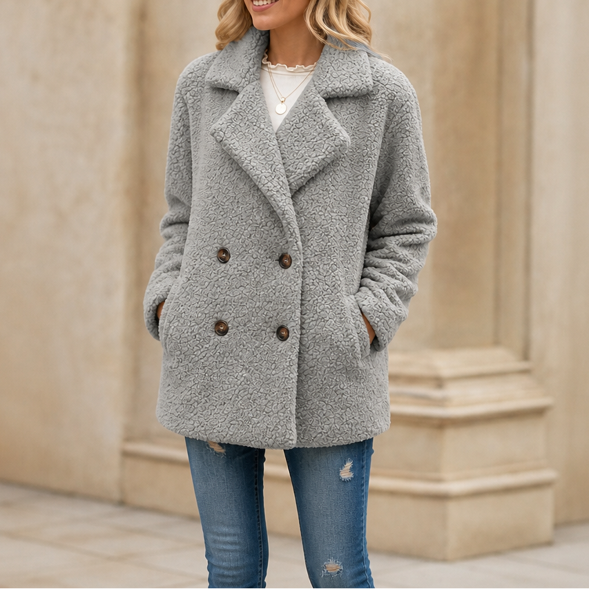 Joan | Timeless Double-Breasted Sherpa Jacket Women