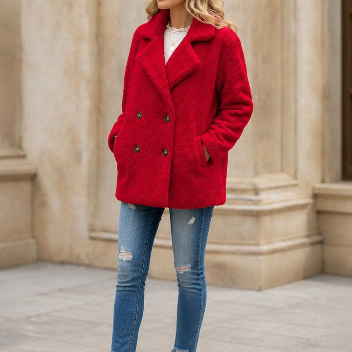 Joan | Timeless Double-Breasted Sherpa Jacket Women