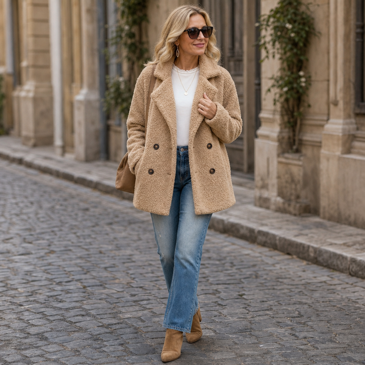 Joan | Timeless Double-Breasted Sherpa Jacket Women
