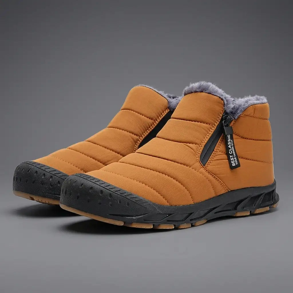John | Quilted Side Zip Mens Snow Boots