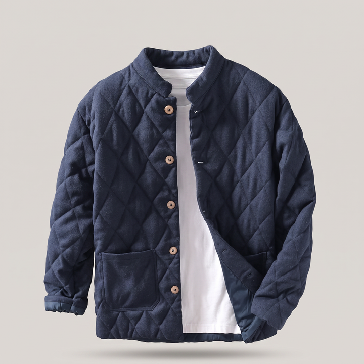 John | Refined Quilted Button-Front Mens Puffer Jacket