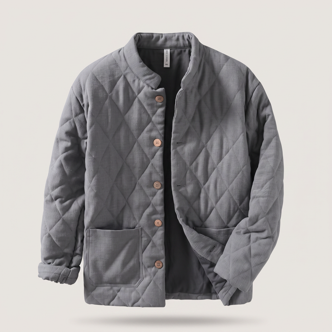 John | Refined Quilted Button-Front Mens Puffer Jacket