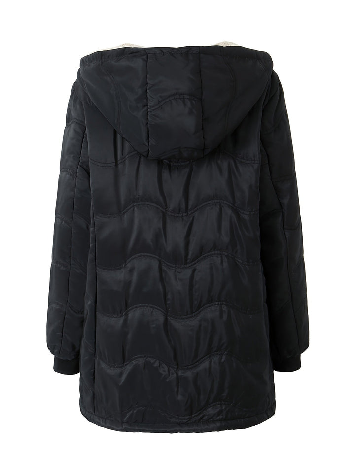 Joyce | Hooded Quilted Longline Sherpa Jacket Women
