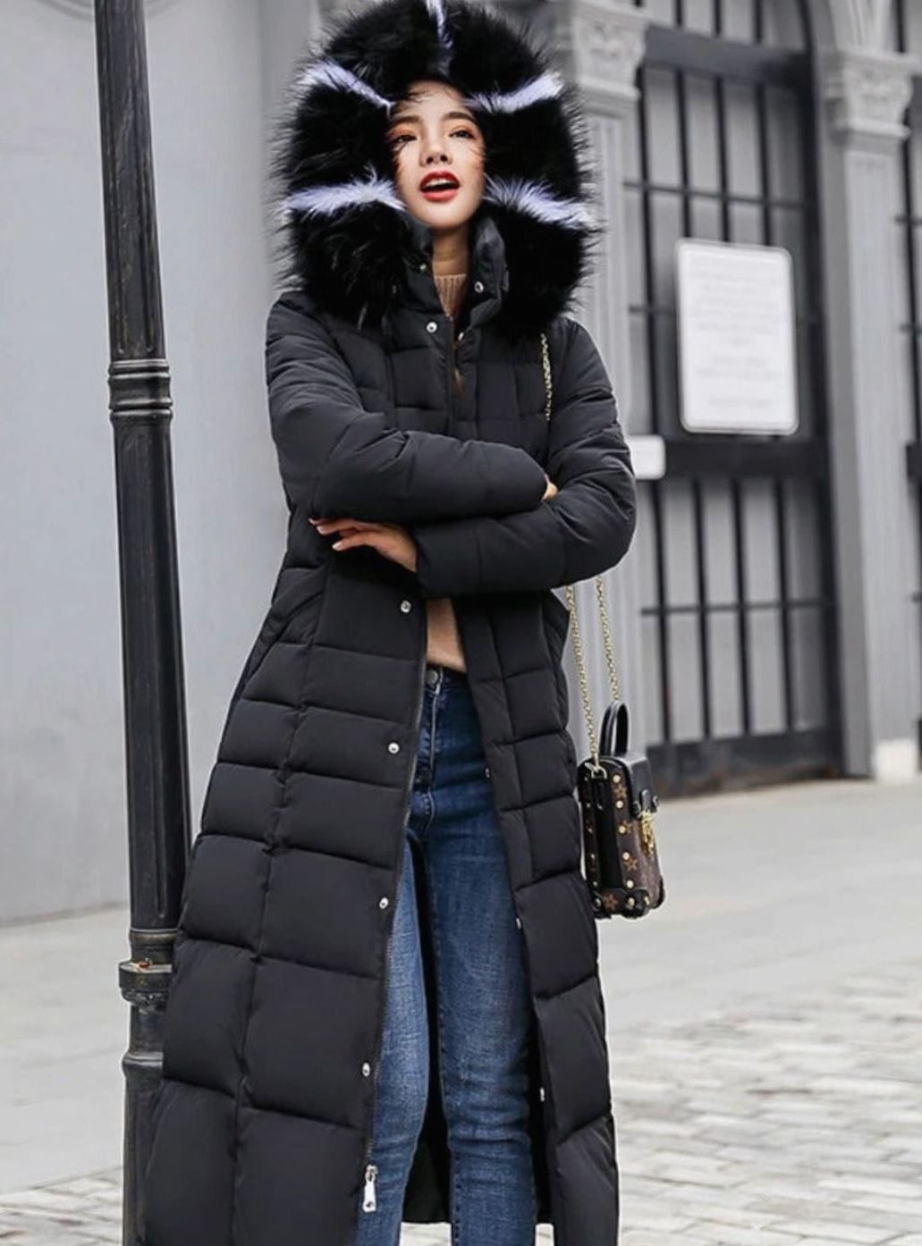 Joyce | Long Belted Hooded Winter Puffer Jacket Women