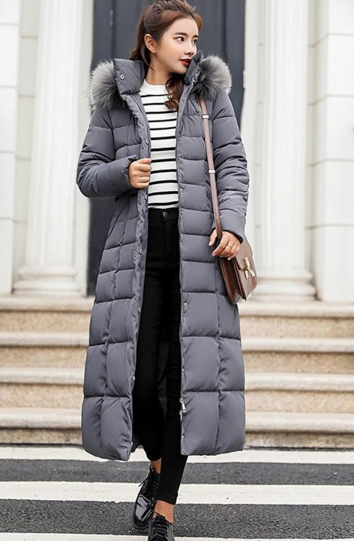 Joyce | Long Belted Hooded Winter Puffer Jacket Women