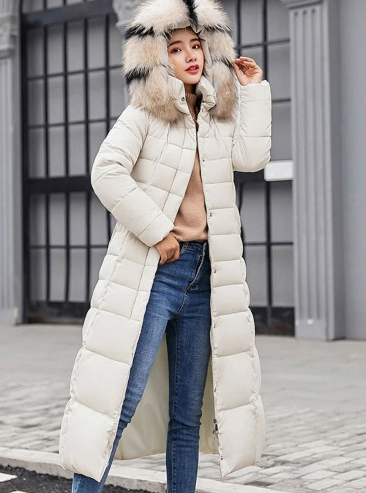 Joyce | Long Belted Hooded Winter Puffer Jacket Women