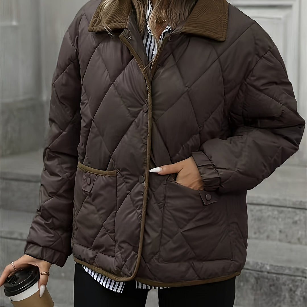 Julie | Elegant Diamond Quilted Puffer Jacket Women
