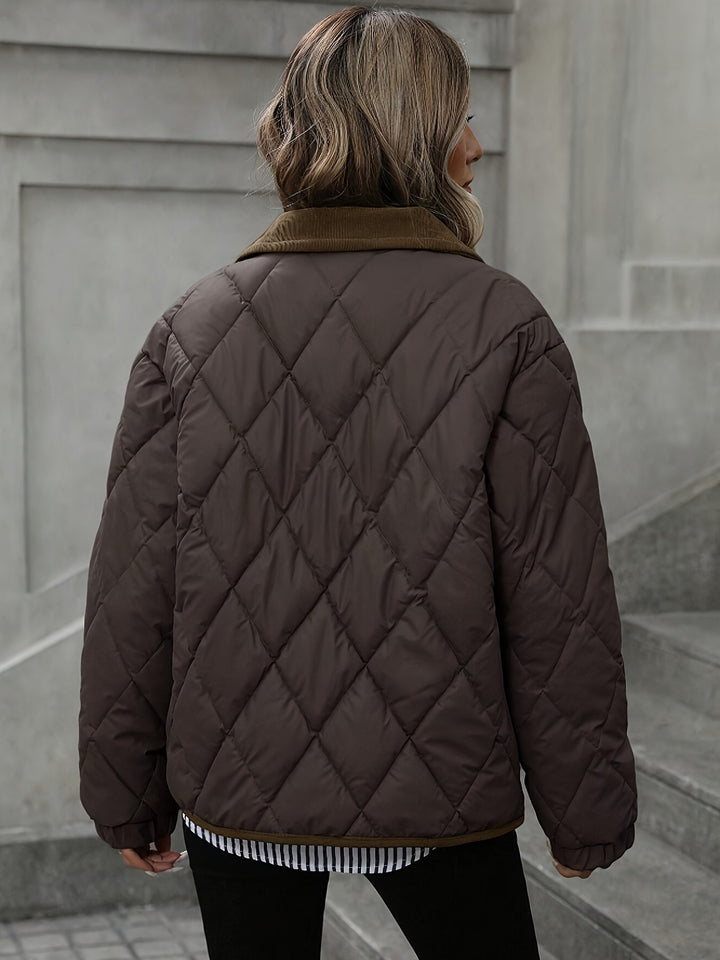 Julie | Elegant Diamond Quilted Puffer Jacket Women