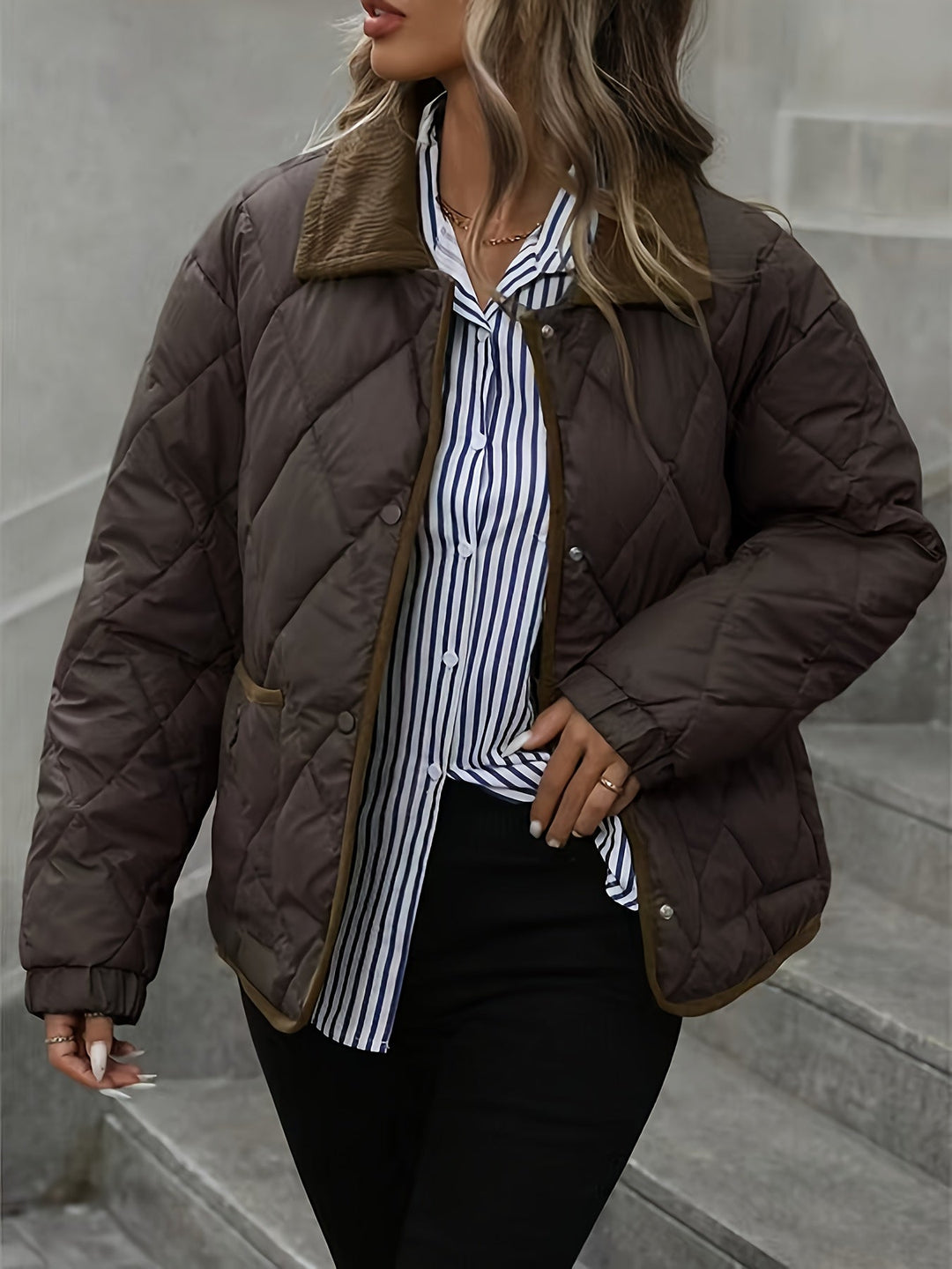 Julie | Elegant Diamond Quilted Puffer Jacket Women